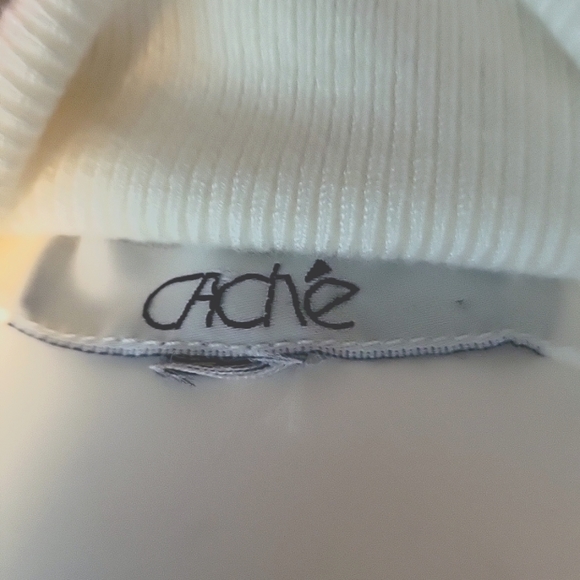 Cache Cream Sweater w/ Gold Studded Embellishments Size Medium - Picture 3 of 4